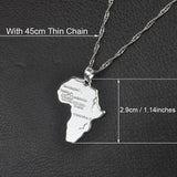 Anniyo Africa Map Pendant Necklace for Women Men Silver/Gold Color Ethiopian Jewelry Wholesale African Maps Hiphop Item #132106