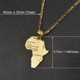 Anniyo Africa Map Pendant Necklace for Women Men Silver/Gold Color Ethiopian Jewelry Wholesale African Maps Hiphop Item #132106