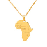 Anniyo Africa Map Pendant Necklace for Women Men Silver/Gold Color Ethiopian Jewelry Wholesale African Maps Hiphop Item #132106