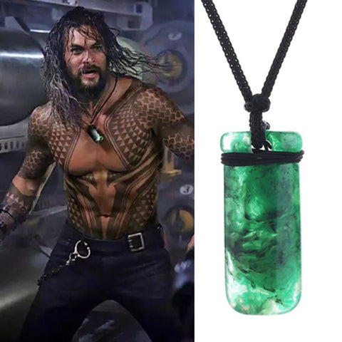 Aquaman Maori Toki Pendant Necklace Props Men's Sweater Superhero Ewelry Justice League Mysterious Power Pendant Cosplay
