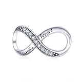 BAMOER Big Charms Real Sterling Silver 925 Infinity Family Forever Clear Crystal Charm for Original 925 Brand Bracelet SCC1146