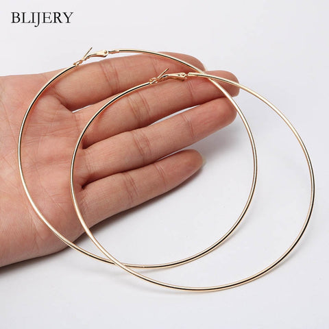 BLIJERY Fashion 110mm Super Large Hoop Earrings Exaggerated Smooth Big Circle Earrings for Women Punk Jewelry Boucles d'oreilles