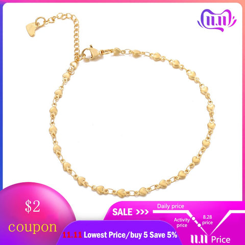 Bead Chain Beach Anklet Stainless Steel Cross Bracelet On The leg Women Slim Adjustable Wire Anklets Summer Jewelry Wholesale