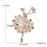 Belleper Temperament Ballet Girl Dancer Crystal Brooches Women Cute Pin Cartoon Beautiful Princess Ballerina Punk Boy Jewelry