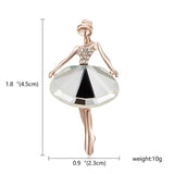 Belleper Temperament Ballet Girl Dancer Crystal Brooches Women Cute Pin Cartoon Beautiful Princess Ballerina Punk Boy Jewelry