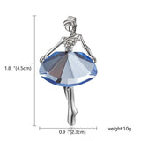 Belleper Temperament Ballet Girl Dancer Crystal Brooches Women Cute Pin Cartoon Beautiful Princess Ballerina Punk Boy Jewelry