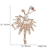 Belleper Temperament Ballet Girl Dancer Crystal Brooches Women Cute Pin Cartoon Beautiful Princess Ballerina Punk Boy Jewelry