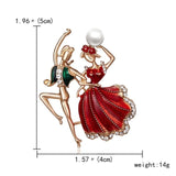 Belleper Temperament Ballet Girl Dancer Crystal Brooches Women Cute Pin Cartoon Beautiful Princess Ballerina Punk Boy Jewelry