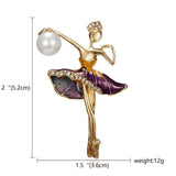 Belleper Temperament Ballet Girl Dancer Crystal Brooches Women Cute Pin Cartoon Beautiful Princess Ballerina Punk Boy Jewelry