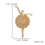 Belleper Temperament Ballet Girl Dancer Crystal Brooches Women Cute Pin Cartoon Beautiful Princess Ballerina Punk Boy Jewelry