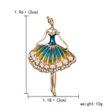 Belleper Temperament Ballet Girl Dancer Crystal Brooches Women Cute Pin Cartoon Beautiful Princess Ballerina Punk Boy Jewelry