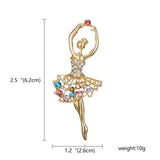 Belleper Temperament Ballet Girl Dancer Crystal Brooches Women Cute Pin Cartoon Beautiful Princess Ballerina Punk Boy Jewelry