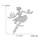 Belleper Temperament Ballet Girl Dancer Crystal Brooches Women Cute Pin Cartoon Beautiful Princess Ballerina Punk Boy Jewelry