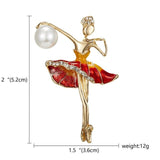 Belleper Temperament Ballet Girl Dancer Crystal Brooches Women Cute Pin Cartoon Beautiful Princess Ballerina Punk Boy Jewelry