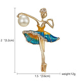 Belleper Temperament Ballet Girl Dancer Crystal Brooches Women Cute Pin Cartoon Beautiful Princess Ballerina Punk Boy Jewelry