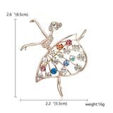 Belleper Temperament Ballet Girl Dancer Crystal Brooches Women Cute Pin Cartoon Beautiful Princess Ballerina Punk Boy Jewelry