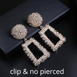Big Vintage ZA Statement Clip Earrings for Women Without Piercing Hanging Earring 2019 Metal Ear Clips Fashion Jewelry Trend