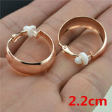 Big circle Clip on ear without piercing No ear hole Women's Earrings Fashion jewelry Rose Gold silver Loop ladies Clip Earrings