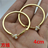 Big small circle gold silver Square line Round Clip on the ear Earrings Hoop for women with cushion pad without piercing Fashion