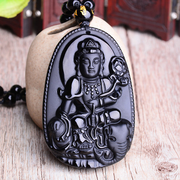 Black Obsidian Six Stars Lucky Amulet  Love Natural Stone Pendant  Necklace  for Women Men  Love Crystal Pendulum Jewelry 2019