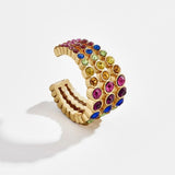Bohemian Crystal Ear Cuff Earring for Women Multicolor C-Shape No Pierced Small Earring Bridal Wedding Ear Clip Jewelry Gifts