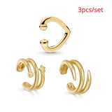 Bohemian Crystal Ear Cuff Earring for Women Multicolor C-Shape No Pierced Small Earring Bridal Wedding Ear Clip Jewelry Gifts