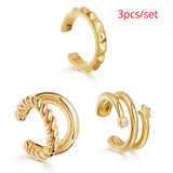Bohemian Crystal Ear Cuff Earring for Women Multicolor C-Shape No Pierced Small Earring Bridal Wedding Ear Clip Jewelry Gifts
