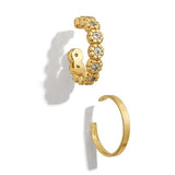 Bohemian Crystal Ear Cuff Earring for Women Multicolor C-Shape No Pierced Small Earring Bridal Wedding Ear Clip Jewelry Gifts