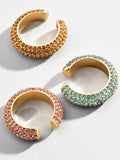 Bohemian Crystal Ear Cuff Earring for Women Multicolor C-Shape No Pierced Small Earring Bridal Wedding Ear Clip Jewelry Gifts