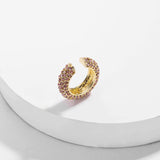Bohemian Crystal Ear Cuff Earring for Women Multicolor C-Shape No Pierced Small Earring Bridal Wedding Ear Clip Jewelry Gifts