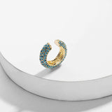 Bohemian Crystal Ear Cuff Earring for Women Multicolor C-Shape No Pierced Small Earring Bridal Wedding Ear Clip Jewelry Gifts