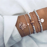 Bohemian charm bead Bracelet Women tassel Bangles gold heart Bracelets Sets Jewelry Party Gifts