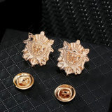 Bovvsky 1Pair Small Brooch Pin mini crown deer button brooch Unisex Maple Leaf Lapel Pins Suit Shirt Collar Jewelry Accessories