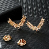 Bovvsky 1Pair Small Brooch Pin mini crown deer button brooch Unisex Maple Leaf Lapel Pins Suit Shirt Collar Jewelry Accessories