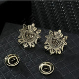 Bovvsky 1Pair Small Brooch Pin mini crown deer button brooch Unisex Maple Leaf Lapel Pins Suit Shirt Collar Jewelry Accessories