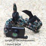 Bracelet For Men Outdoor Camping Rescue Paracord Survival Parachute Cord Multifunctional Braided Rope Adjustable Knife Whistle
