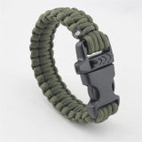 Bracelet For Men Outdoor Camping Rescue Paracord Survival Parachute Cord Multifunctional Braided Rope Adjustable Knife Whistle