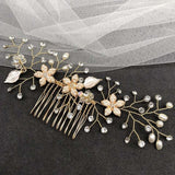 Bridal Hair Accessories Crystal Peals Hair Combs Wedding Hair Clips Accessories Jewelry Handmade Women Hair Ornaments Headpieces