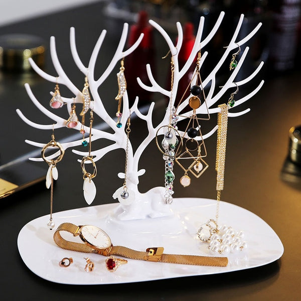 Buenos Deer Earrings Necklace Ring Pendant Bracelet Jewelry Display Stand Tray Tree Storage jewelry Organizer Holder