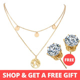 Buy 1 Get 1 Gift Gold Sliver Multi layer Necklace For Women Shell Choker Necklaces & Pendants 2019 Female Ocean Fashion Jewelry