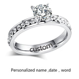 CACANA  Stainless Steel Rings For Women Circle CZ Personalized Custom Fashion Jewelry Wholesale NO.R174