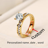 CACANA  Stainless Steel Rings For Women Circle CZ Personalized Custom Fashion Jewelry Wholesale NO.R174