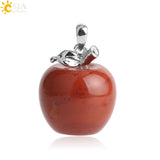 CSJA Hot Sale Apple Natural Stone Pendant Quartz Bead Crystal Pendants Necklace Fashion Jewelry for Women Girls Lovely Gift G046