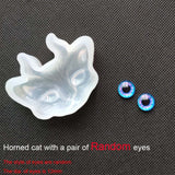 Cat with Horn or Eye Silicone Mold Necklace Pendant Resin Jewelry Making Mould DIY Hand Craft Resin Molds for Jewelry