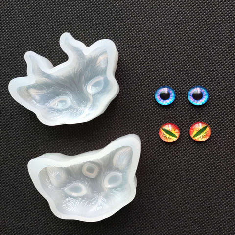 Cat with Horn or Eye Silicone Mold Necklace Pendant Resin Jewelry Making Mould DIY Hand Craft Resin Molds for Jewelry