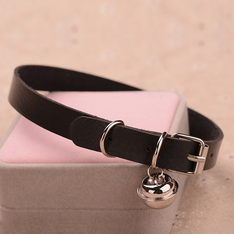 Charm PU Leather Small Bell Choker Necklace Punk Style Women Torques Women Gothic Club Cross Jewelry Necklace