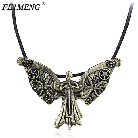 City of Bones Angel Necklace Angelic Forces Power Pendant Inspired Mortal Instruments Sword Angel Shadowhunters Colar For Men