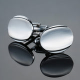 Classic design men's French shirt cuff button high quality copper silver metallic Black Enamel CuffLinks