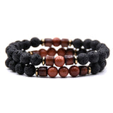 Couple bracelet set natural Stone bracelet/beads/lava/homme/fashion/bangles Bracelet Men Wooden bead mala bracelets Accessorie J