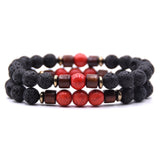 Couple bracelet set natural Stone bracelet/beads/lava/homme/fashion/bangles Bracelet Men Wooden bead mala bracelets Accessorie J